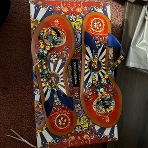 Brand new never worn Dolce & Gabbana crystal slides - Host Pick